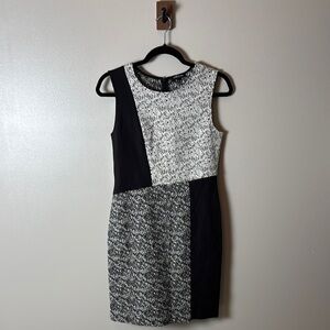 Kenneth Cole Black and White Colorblock Dress